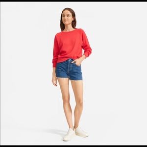 Everlane Lightweight French Terry Crew Red XS